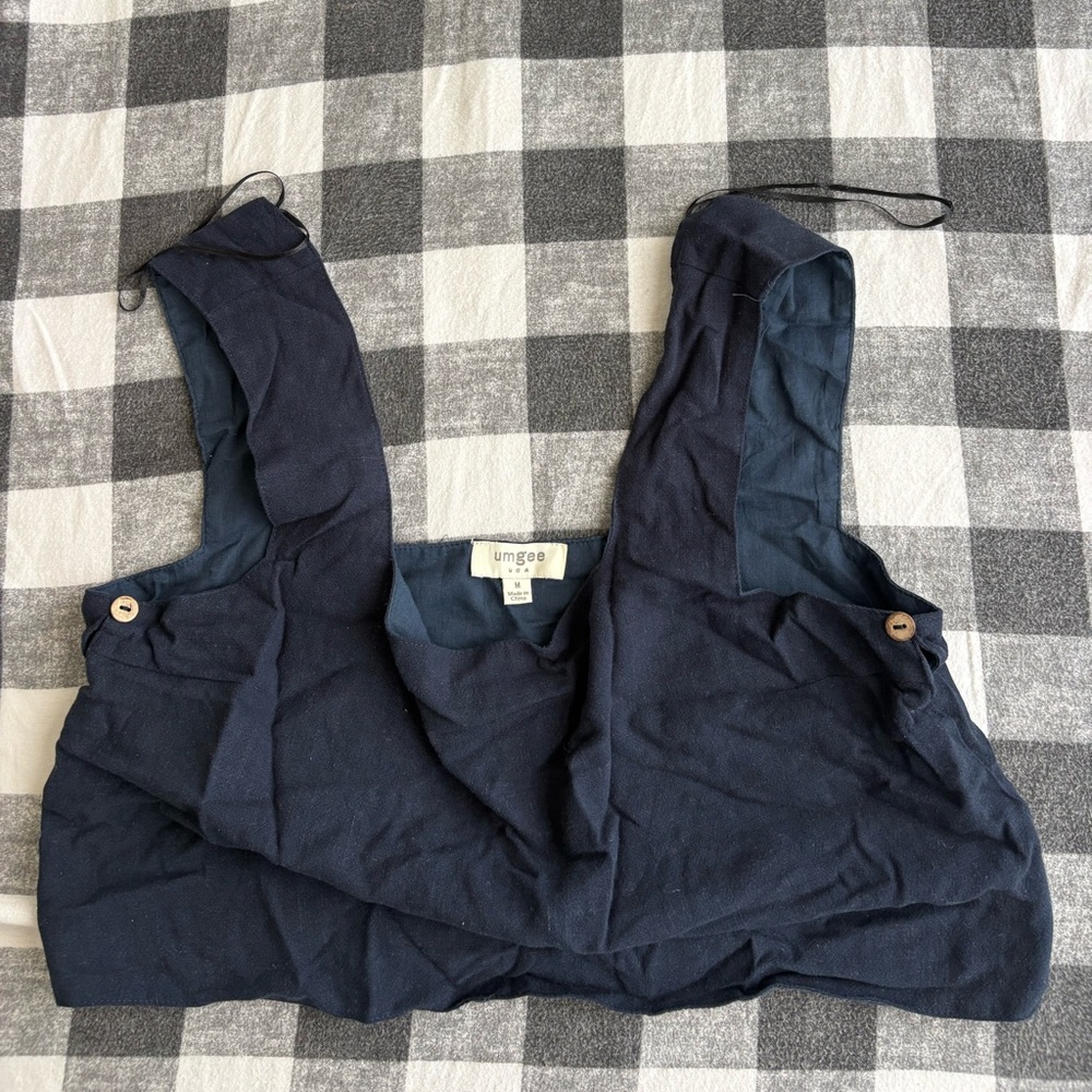 Umgee Navy Blue Cropped Tank Top